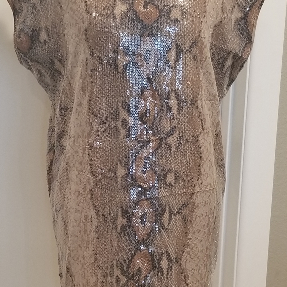 NWOT Libby Edelman Sequin Snake Tunic Dress Large - Picture 3 of 12